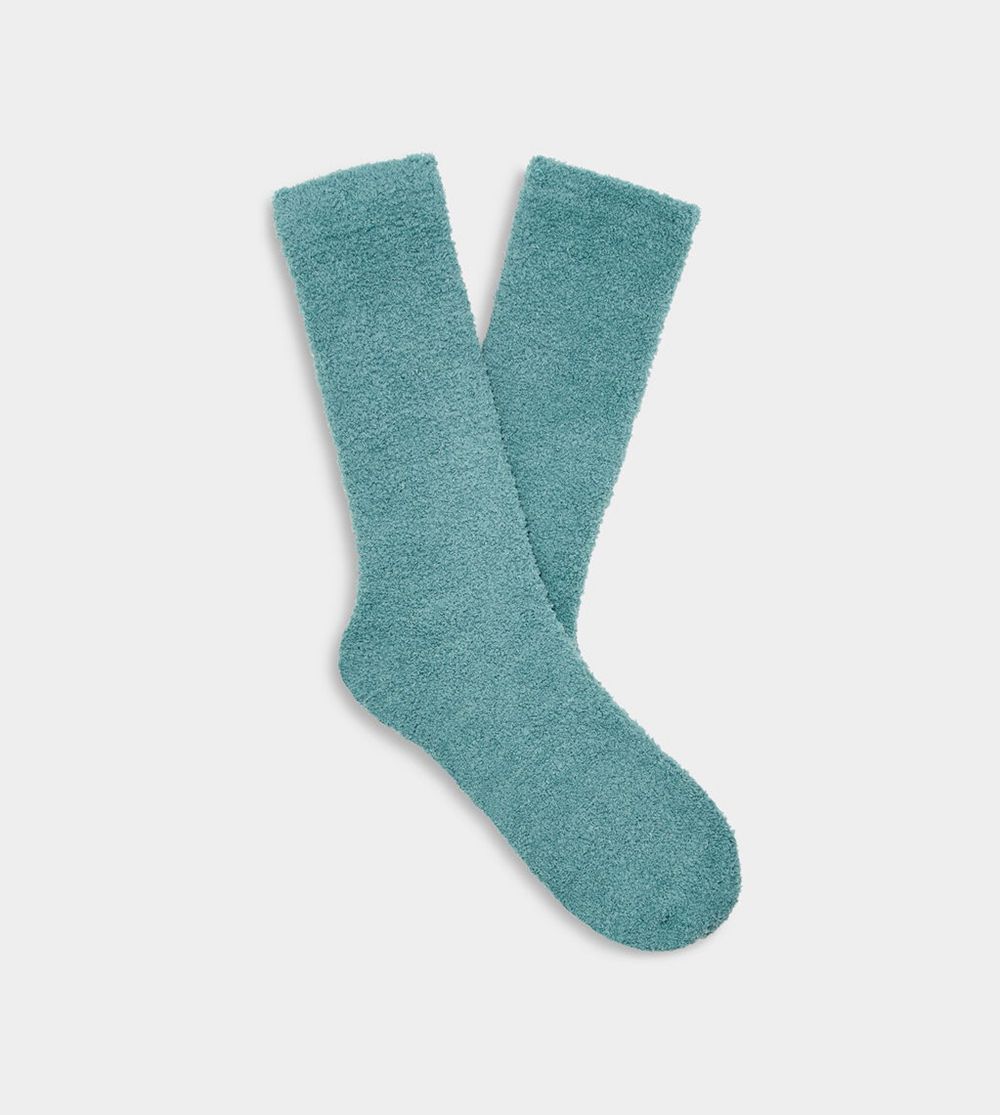 Ugg Fincher Ultra Cozy Crew - Mens Socks - Blue - NZ (3679WZHOQ)